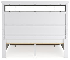 Ashbryn White/Natural King Panel Storage Bedroom Set with Dresser, Mirror and Nightstand - Ornate Home