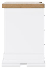 Ashbryn White/Natural King Panel Storage Bedroom Set with Dresser, Mirror and Nightstand - Ornate Home