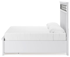 Ashbryn White/Natural King Panel Storage Bedroom Set with Dresser and Mirror - Ornate Home