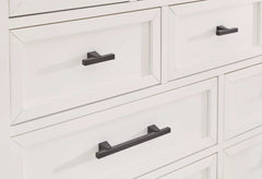 Ashbryn White/Natural Mirrored Dresser w/ 10 Drawers - Ornate Home