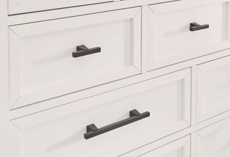 Ashbryn White/Natural Mirrored Dresser w/ 10 Drawers - Ornate Home