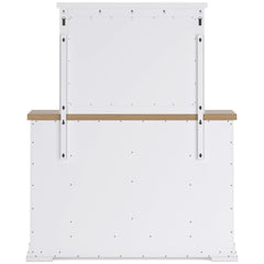 Ashbryn White/Natural Mirrored Dresser w/ 10 Drawers - Ornate Home