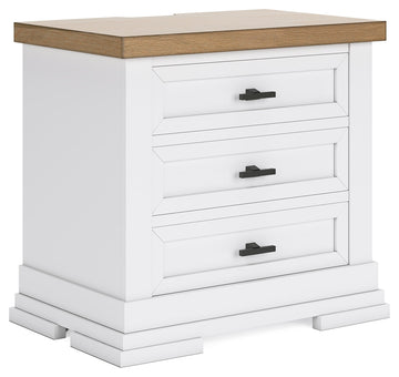 Ashbryn White/Natural Nightstand - Ornate Home