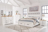 Ashbryn White/Natural Queen Panel Storage Bed - Ornate Home