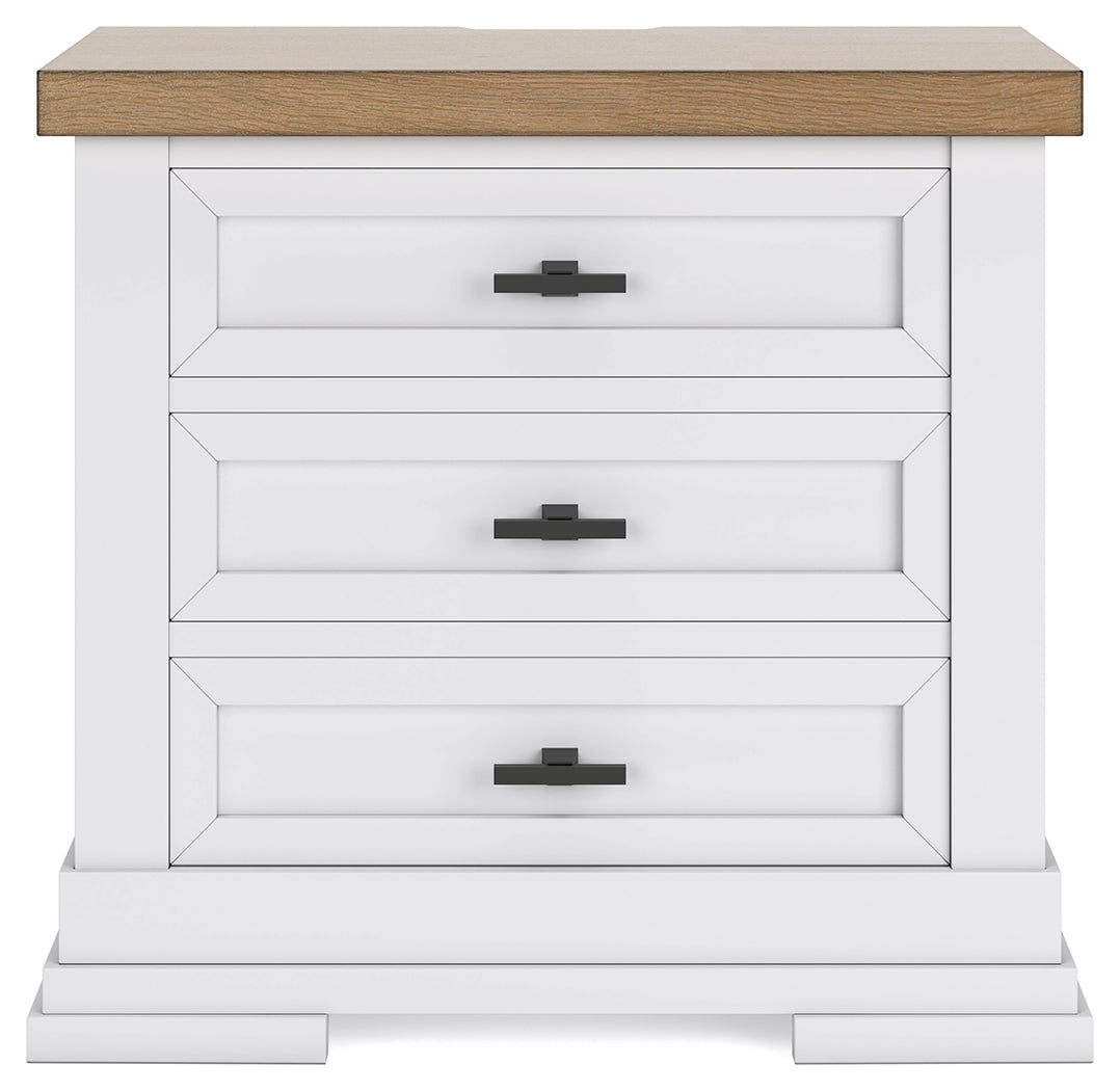 Ashbryn White/Natural Queen Panel Storage Bedroom Set with Dresser, Mirror and 2 Nightstands (Online Special Price) - Ornate Home