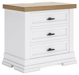 Ashbryn White/Natural Queen Panel Storage Bedroom Set with Dresser, Mirror and 2 Nightstands (Online Special Price) - Ornate Home