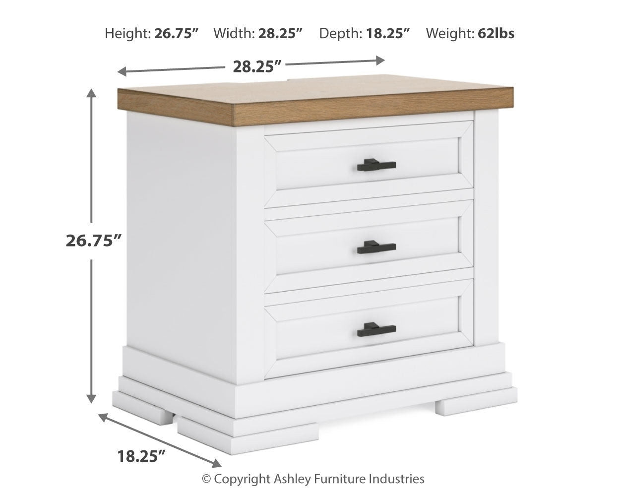 Ashbryn White/Natural Queen Panel Storage Bedroom Set with Dresser, Mirror and 2 Nightstands (Online Special Price) - Ornate Home