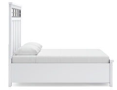 Ashbryn White/Natural Queen Panel Storage Bedroom Set with Dresser, Mirror and 2 Nightstands - Ornate Home