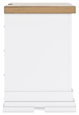 Ashbryn White/Natural Queen Panel Storage Bedroom Set with Dresser, Mirror and 2 Nightstands - Ornate Home