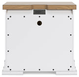 Ashbryn White/Natural Queen Panel Storage Bedroom Set with Dresser, Mirror and 2 Nightstands - Ornate Home