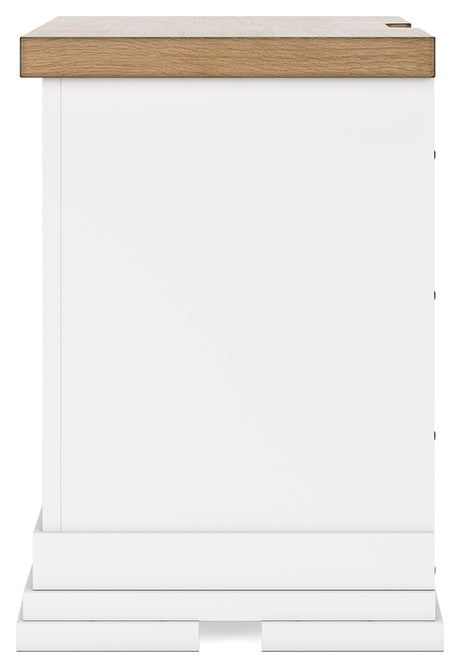 Ashbryn White/Natural Queen Panel Storage Bedroom Set with Dresser, Mirror and 2 Nightstands - Ornate Home