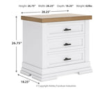 Ashbryn White/Natural Queen Panel Storage Bedroom Set with Dresser, Mirror and 2 Nightstands - Ornate Home