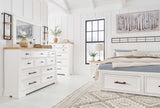 Ashbryn White/Natural Queen Panel Storage Bedroom Sets - Ornate Home