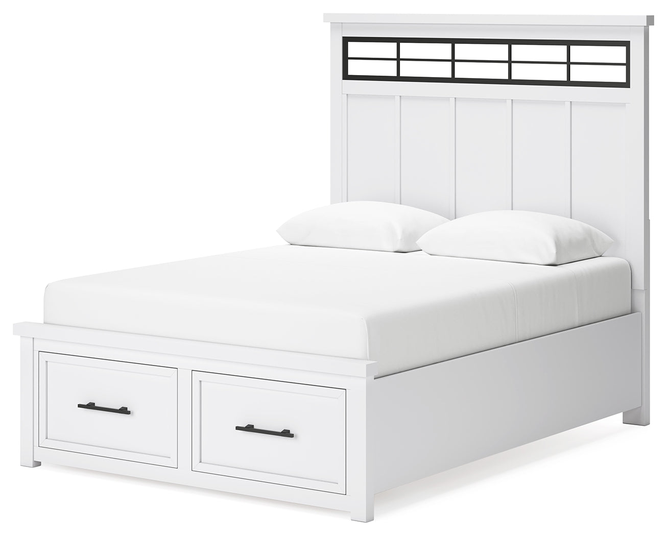 Ashbryn White/Natural Queen Storage Bed, Dresser, Mirror and Nightstand (Online Special Price) - Ornate Home