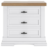 Ashbryn White/Natural Queen Storage Bed, Dresser, Mirror and Nightstand - Ornate Home