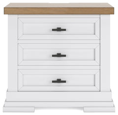 Ashbryn White/Natural Queen Storage Bed, Dresser, Mirror and Nightstand - Ornate Home