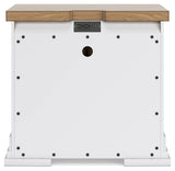 Ashbryn White/Natural Queen Storage Bed, Dresser, Mirror and Nightstand - Ornate Home