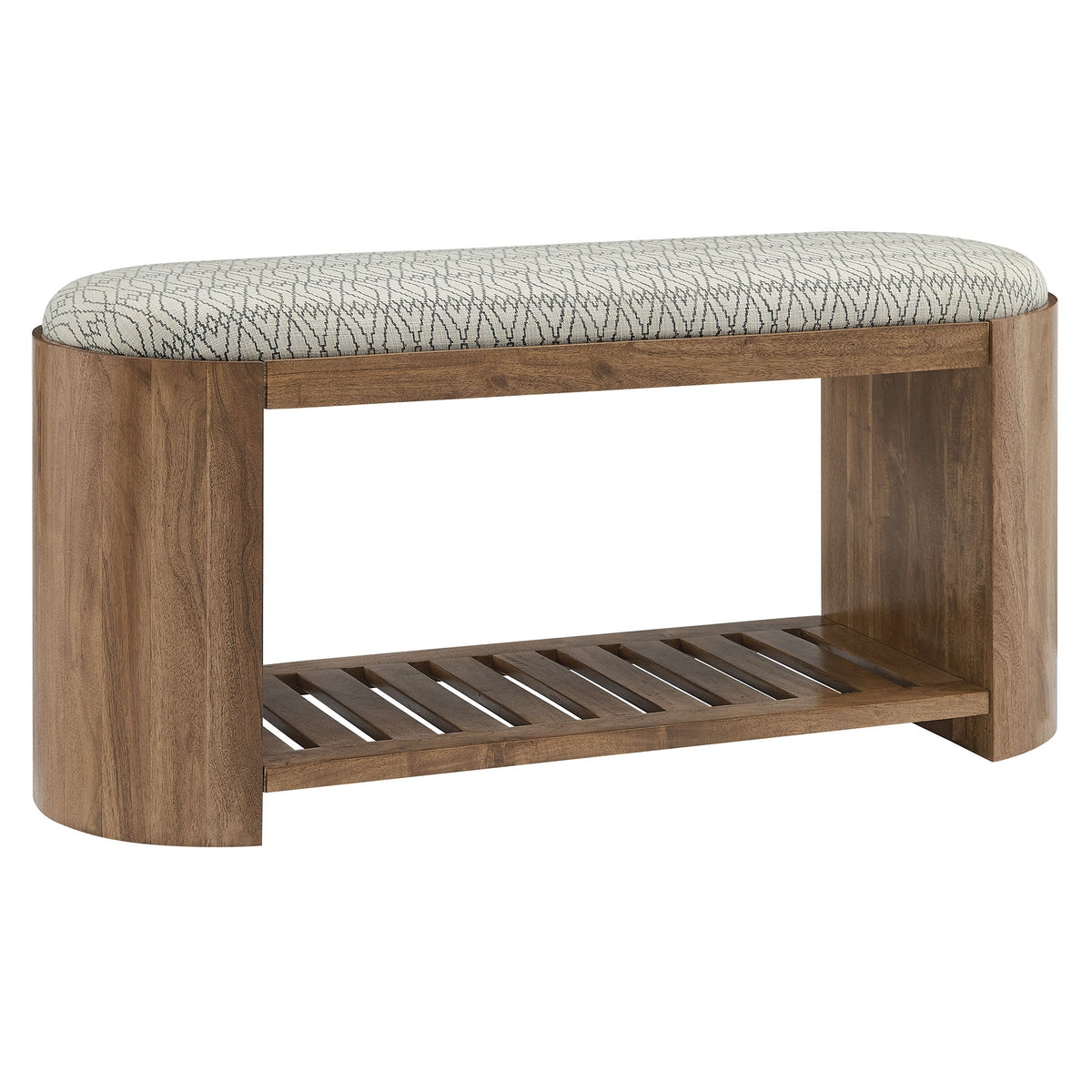 Ashby Natural 45" Geometric Upholstered Bench - Ornate Home