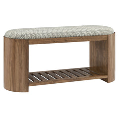 Ashby Natural 45" Geometric Upholstered Bench - Ornate Home