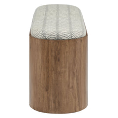 Ashby Natural 45" Geometric Upholstered Bench - Ornate Home