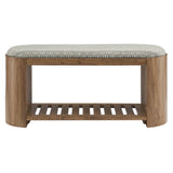 Ashby Natural 45" Geometric Upholstered Bench - Ornate Home