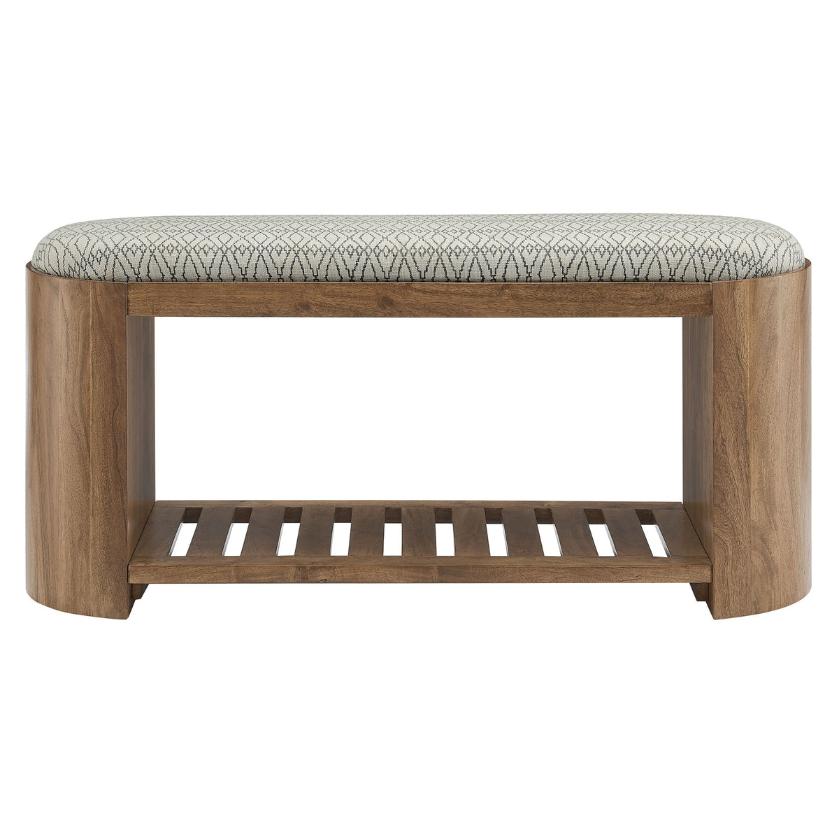 Ashby Natural 45" Geometric Upholstered Bench - Ornate Home