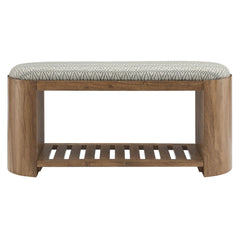 Ashby Natural 45" Geometric Upholstered Bench - Ornate Home