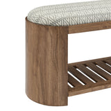 Ashby Natural 45" Geometric Upholstered Bench - Ornate Home