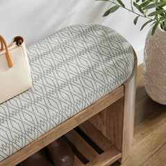Ashby Natural 45" Geometric Upholstered Bench - Ornate Home
