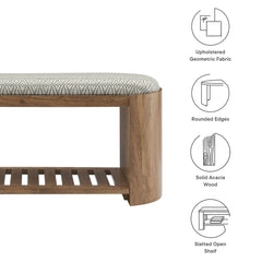 Ashby Natural 45" Geometric Upholstered Bench - Ornate Home