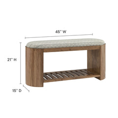 Ashby Natural 45" Geometric Upholstered Bench - Ornate Home