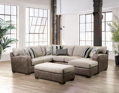 Ashenweald Brown/Light Brown Ottoman - Ornate Home