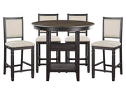 Asher Black / Beige 5-piece Dinig Table Set - Ornate Home