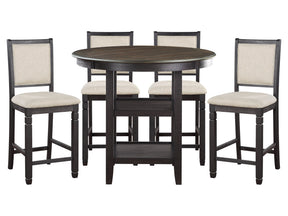 Asher Black / Beige 5-piece Dinig Table Set - Ornate Home