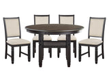 Asher Black / Beige 5-piece Dinig Table Set - Ornate Home