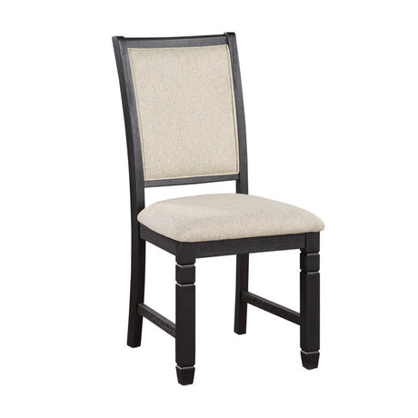 Asher Black/Brown Side Chair (Set of 2) - Ornate Home