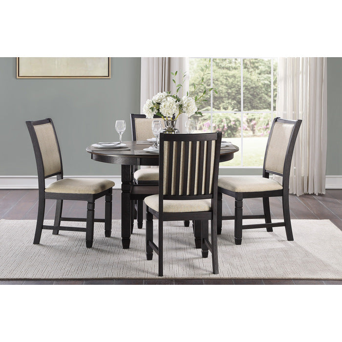 Asher Black/Brown Side Chair (Set of 2) - Ornate Home