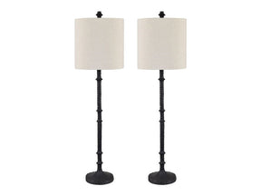 Asher Black Buffet Lamp (Set of 2) - Ornate Home