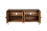 Asher Brown 4 Door Accent Cabinet - Ornate Home