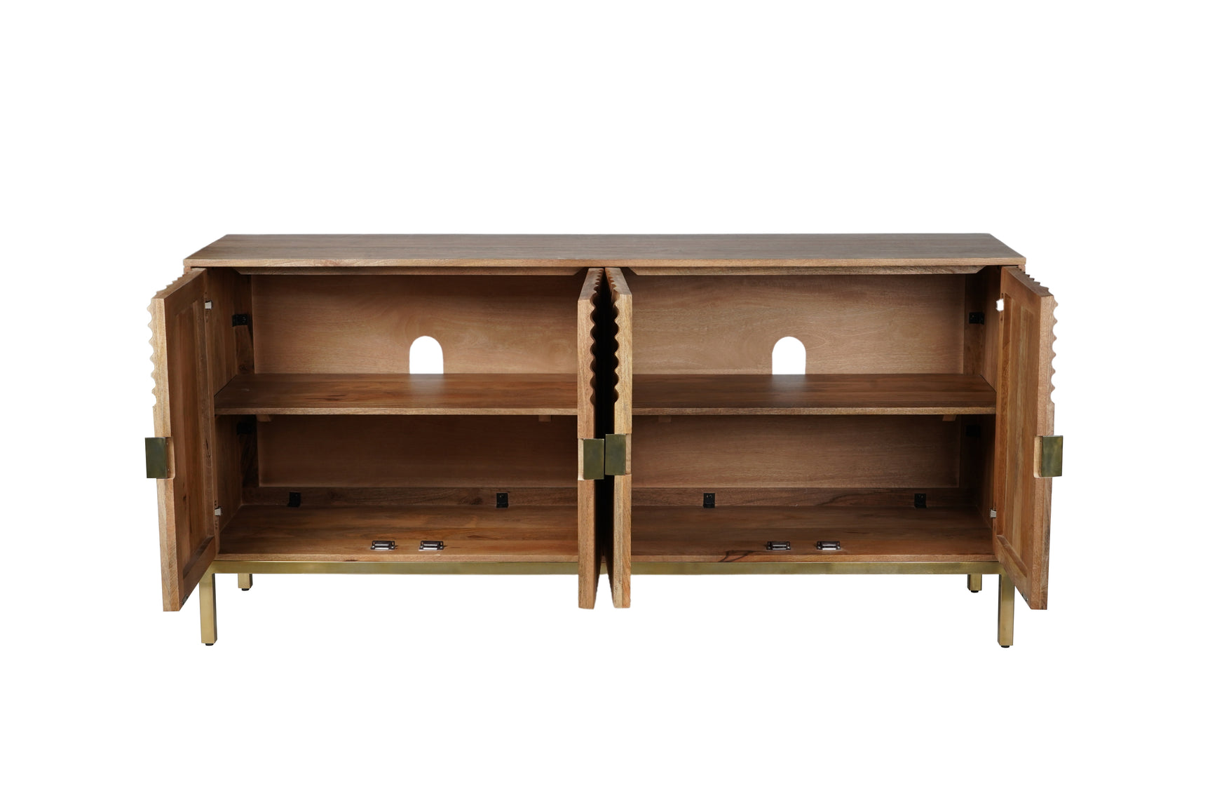 Asher Brown 4 Door Accent Cabinet - Ornate Home