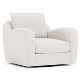 Asher Ivory Swivel Chair Without Pillows - Ornate Home