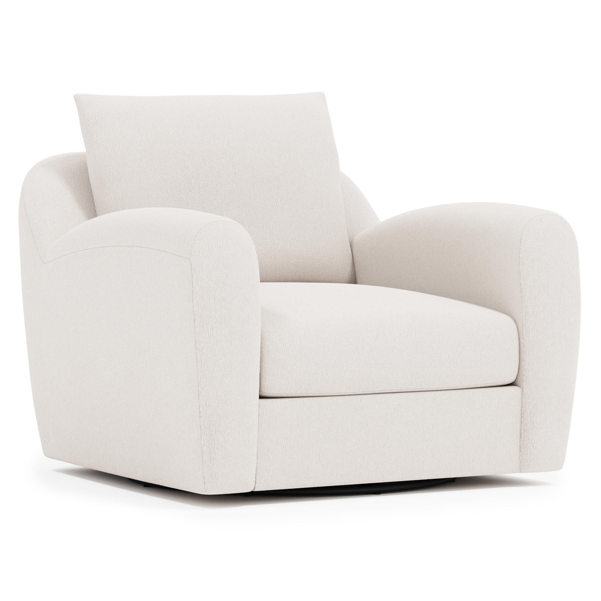 Asher Ivory Swivel Chair Without Pillows - Ornate Home