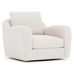 Asher Ivory Swivel Chair Without Pillows - Ornate Home