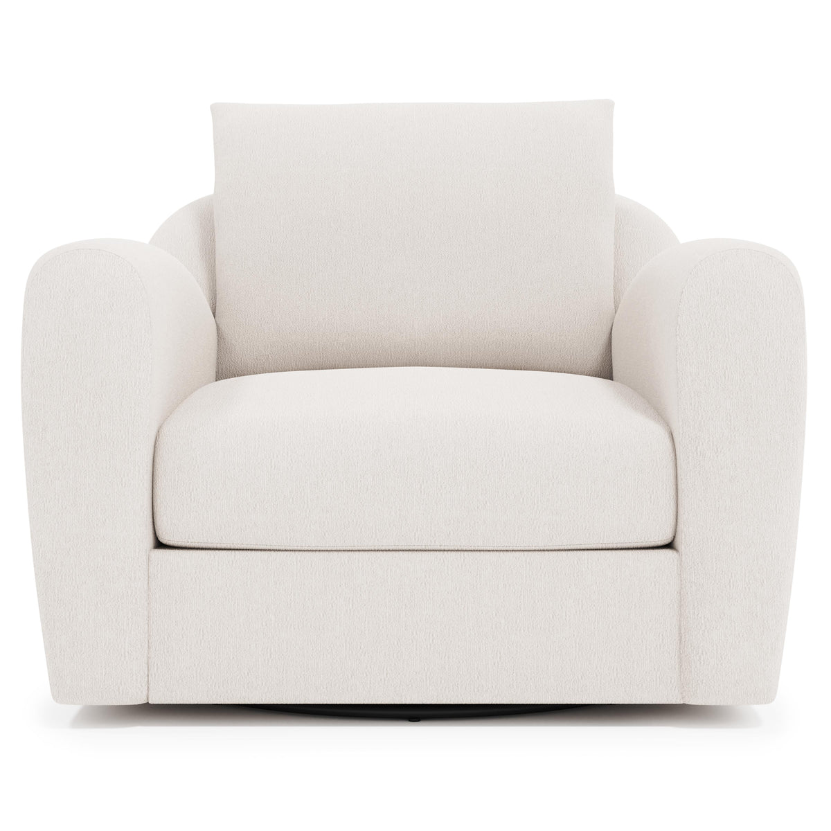 Asher Ivory Swivel Chair Without Pillows - Ornate Home