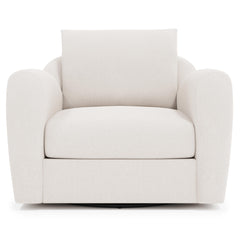 Asher Ivory Swivel Chair Without Pillows - Ornate Home