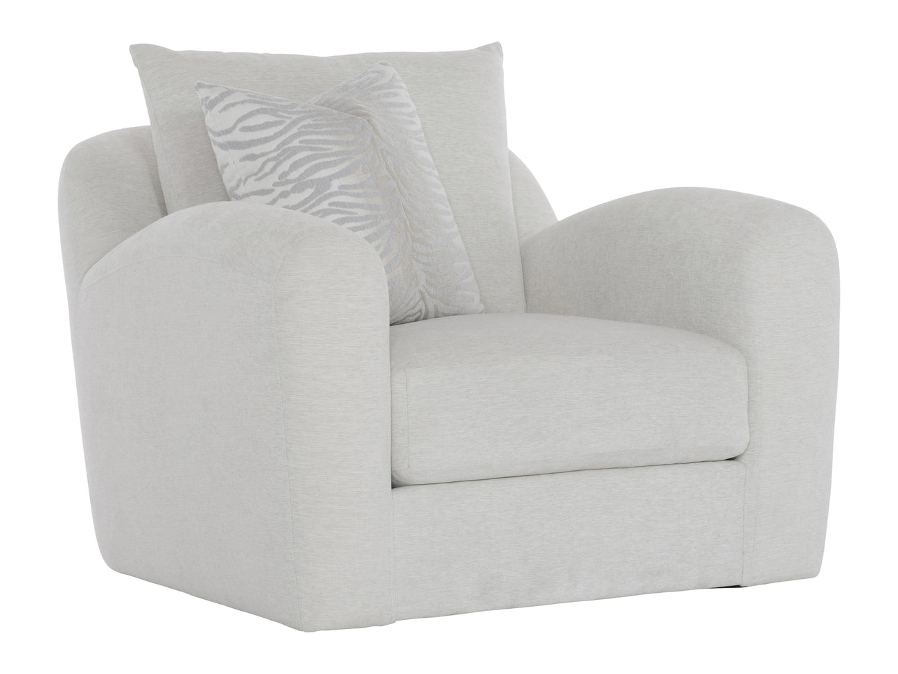 Asher White/Cream Fabric Swivel Chair - Ornate Home
