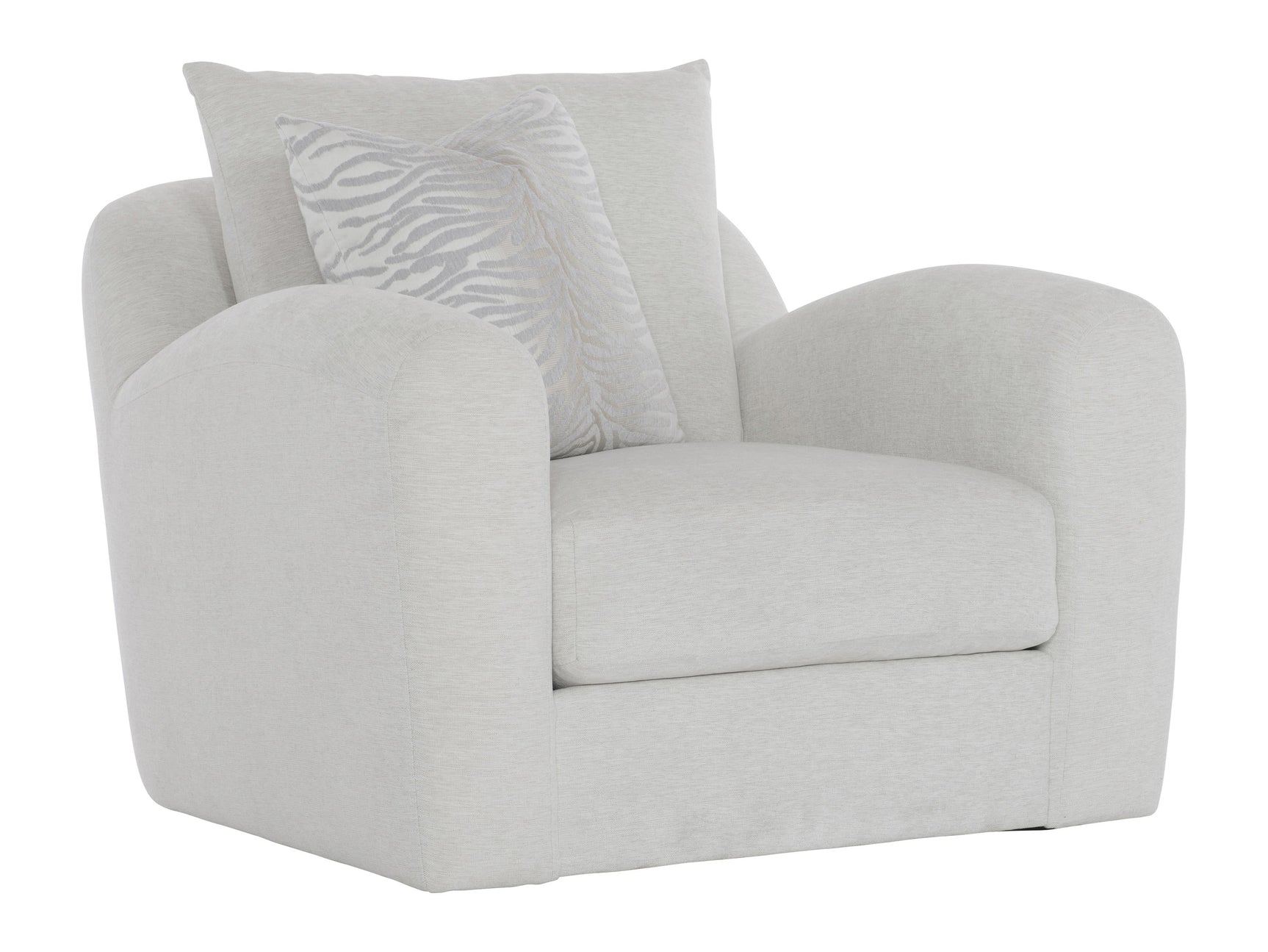 Asher White/Cream Fabric Swivel Chair - Ornate Home