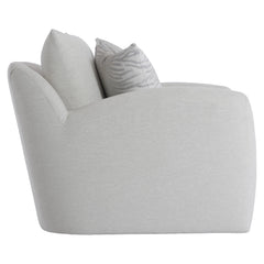 Asher White/Cream Fabric Swivel Chair - Ornate Home