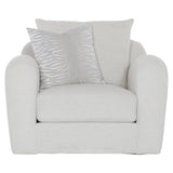 Asher White/Cream Fabric Swivel Chair - Ornate Home