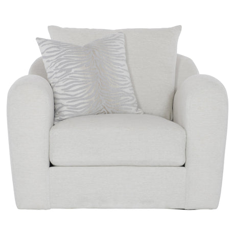 Asher White/Cream Fabric Swivel Chair - Ornate Home